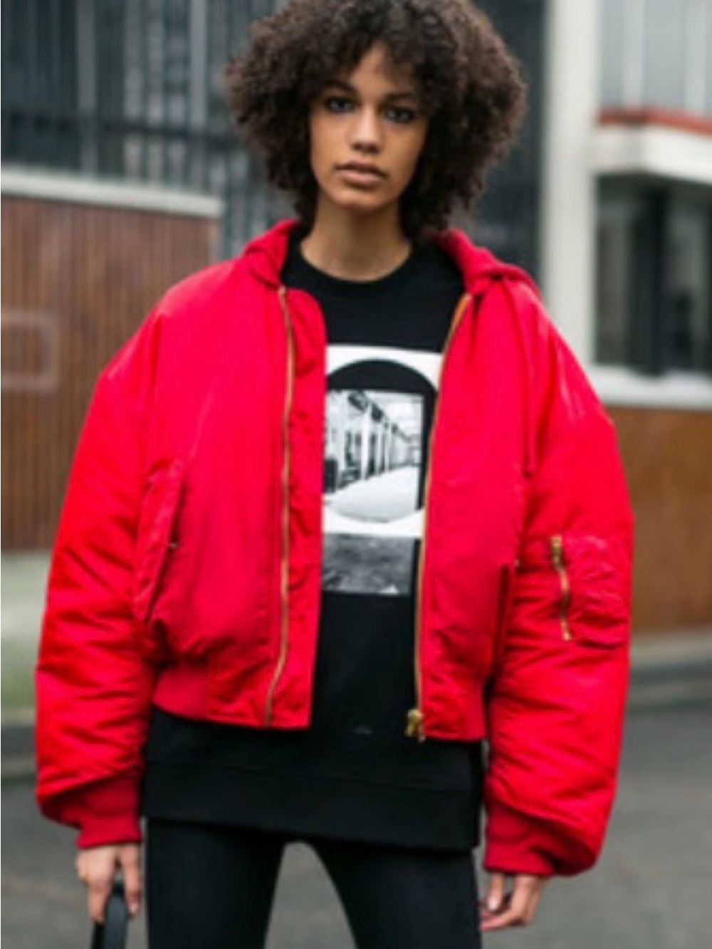H&M Red ladies/unisex Bomber Jacket size 2 oversized